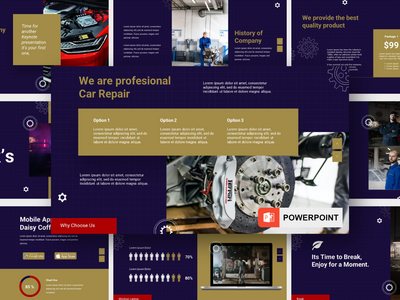 贝克特 - 汽车维修PowerPoint模板(Beckett - Car Repair Powerpoint Templates)