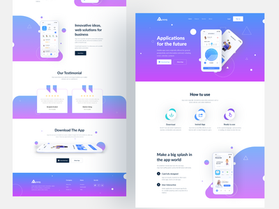移动应用登陆页面。(Mobile app landing page.)