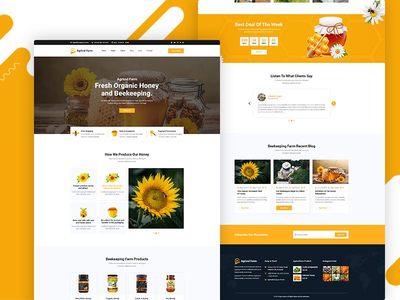 养蜂场网页模板。(Beekeeping Farm Web Templates.)