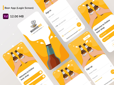 啤酒配送应用程序（登录和注册屏幕）(Beer Delivery App (Sign in & Sign up screens))