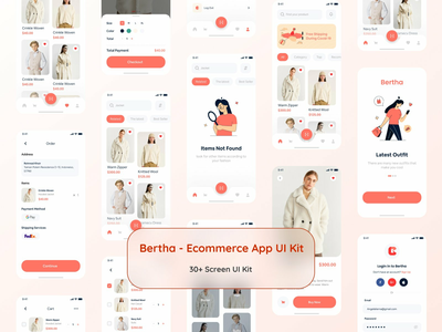 Bertha - 电子商务应用程序 UI 套件(Bertha - Ecommerce App UI Kit)