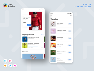 BESIDE - Fitness App UI Kit(BESIDE - Fitness App UI Kit)