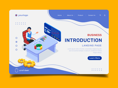 业务介绍-登陆页面插图模板(Business Introduction - Landing Page Illustration Template)