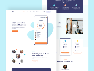 社交媒体管理应用登陆页面模板(Social Media Management App Landing Page Template)