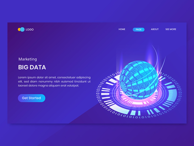 大数据等距概念登陆页面(Big Data  Isometric Concept Landing Page)