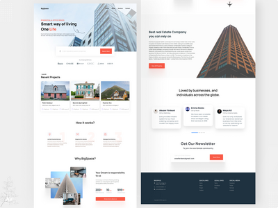 BigSpace - 房地产登陆页面 UI(BigSpace - Real Estate Landing page UI)
