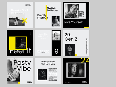 大排版社交媒体帖子模板(big typography social media post templates)