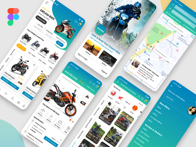 自行车门户或查找自行车商店移动应用模型设计(Bike Portal or Find Bike Store Mobile App Mockup design)
