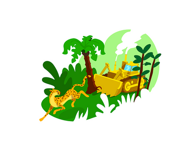 森林破坏 2D 矢量网页横幅、海报(Forest destruction 2D vector web banner, poster)