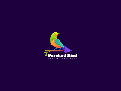 栖息鸟标志设计(Perched bird logo desing)
