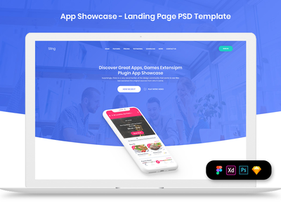 应用展示登陆页面模板(App Showcase Landing Page Template)