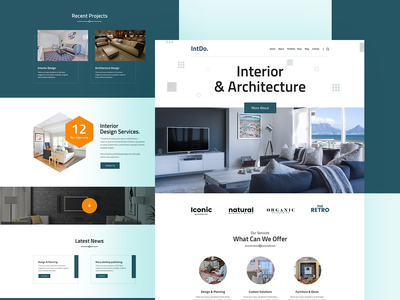 建筑和室内登陆页面模板(Architecture And Interior Landing Page Template)