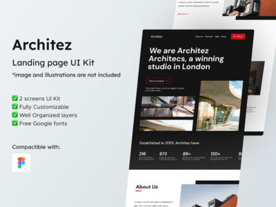 Architez - 建筑师事务所登陆页面(Architez - Architect Agency Landing Page)