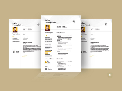 创意简历简历模板1页简历+求职信(Creative Resume CV Template 1 pages Resume + Cover Letter)