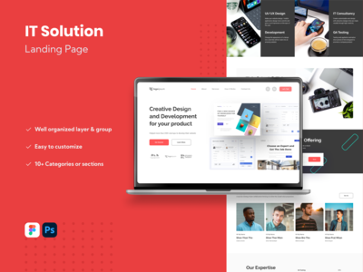 IT 解决方案网站登陆页面(IT Solution Website Landing Page)