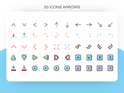 50 箭头彩色图标(50 Arrows Colored Icons)