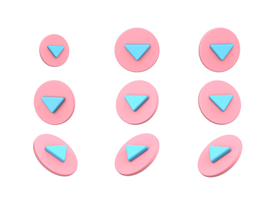 向下箭头 3D 图标(Arrow Down 3D icon)