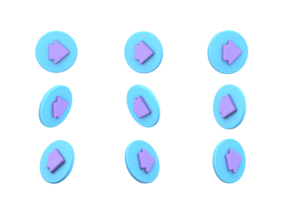 右箭头 3D 图标(Arrow Right 3D icon)