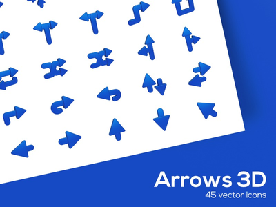 箭头 3D 图标集(Arrows 3D Icons Set)