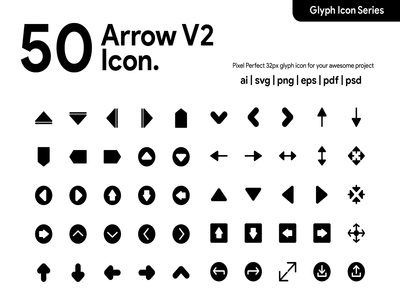 50 箭头 V2 字形图标(50 Arrow V2 Glyph icon)