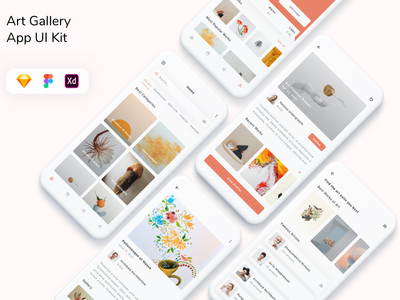 艺术画廊应用程序 UI 套件(Art Gallery App UI Kit)