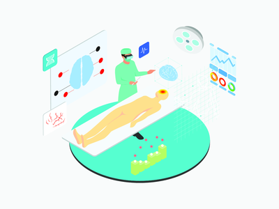 健康 ARVR 等距图(Health ARVR Isometric Illustration)