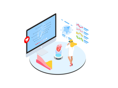 健康 ARVR 等距图(Health ARVR Isometric Illustration)