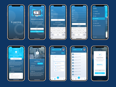 在线学习应用程序 UI 工具包 (Adobe XD)(Online Learning App UI Kit (Adobe XD))
