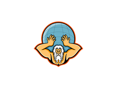 阿特拉斯举起世界吉祥物(Atlas Holding Up World Mascot)