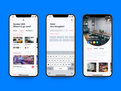 景点指南应用 iOS UI 套件(Attractions guide app iOS UI kit)