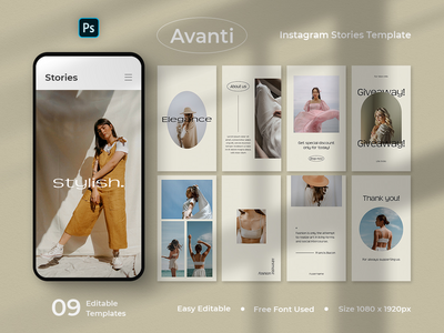 Avanti - 时尚 Instagram 故事模板(Avanti - Fashion Instagram Stories Template)