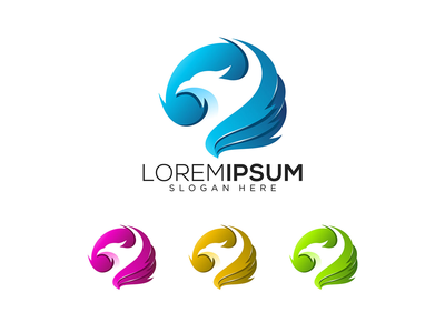 令人敬畏的鹰翅膀彩色标志(Awesome eagle wings colorful logo)