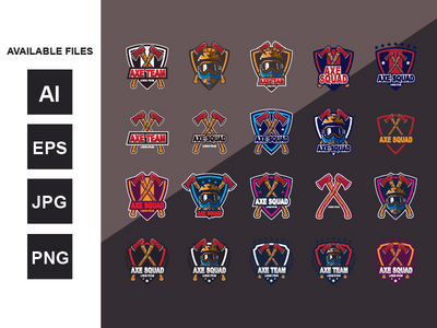 斧头标志模板集(Axe Logo Template Set)