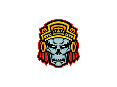 阿兹特克战士头骨吉祥物(Aztec Warrior Skull Mascot)