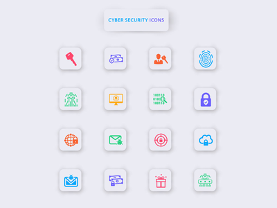 网络安全彩色图标！(Cyber Security Colorful icons!)