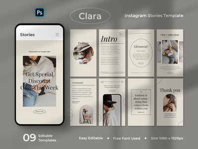 Clara - 时尚 Instagram 故事模板(Clara - Fashion Instagram Stories Template)