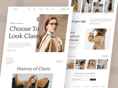 Clariz - 时尚登陆页面网站(Clariz - Fashion Landing Page Website)