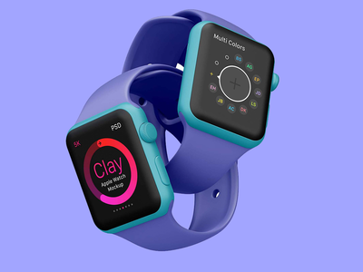 粘土 Apple Watch 模型(Clay Apple Watch Mockup)