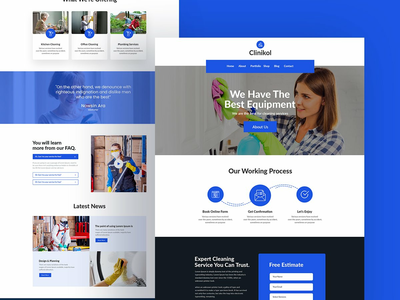清洁服务登陆页面模板(Cleaning Services Landing Page Template)