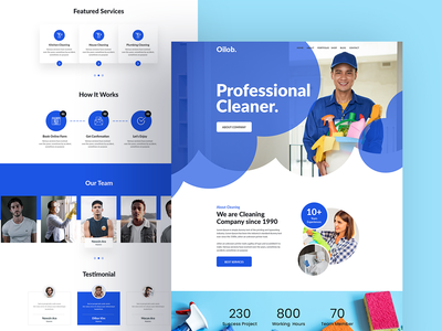 清洁登陆页面模板 - 服务模板(Cleaning Landing Page Template - Services Template)