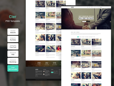 Cler Portfolio Category Page PSD 网页模板(Cler Portfolio Category Page PSD Web Template)