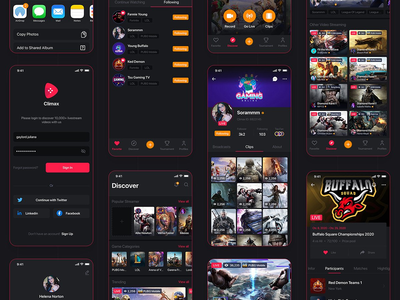 适用于 Adobe XD 的 Game Streaming 移动 UI 套件(Game Streaming mobile UI Kit for Adobe XD)
