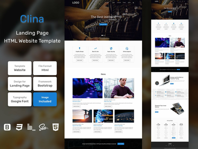 Clina登陆页面HTML网页模板V1.0(Clina Landing Page HTML Web Template V1.0)