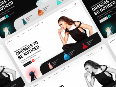 布料网页登陆页面设计(Cloths Web Landing Page Design)