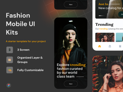 时尚移动 UI 套件(Fashion Mobile UI Kits)
