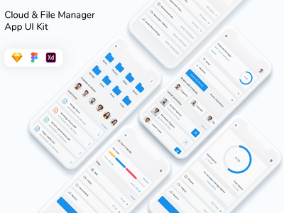云和文件管理器应用程序 UI 套件(Cloud & File Manager App UI Kit)