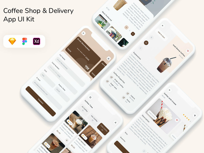 咖啡店和送货应用程序 UI 套件(Coffee Shop & Delivery App UI Kit)