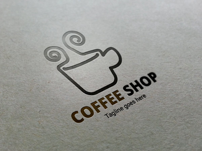 线咖啡店标志模板(Line Coffee Shop Logo Template)