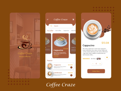 咖啡热潮应用程序设计(Coffee Craze App design)