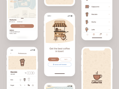 咖啡应用程序 UI 套件(Coffee App UI Kit)